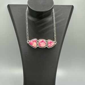 Candy Cane Dahlia Kingman Sterling Silver 925 Handmade Pendant Necklace OOAK